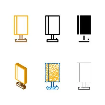 Edition work table lamp color icon vector Illustrazione stock