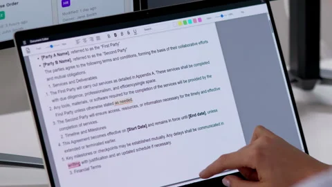 Editor Carefully Reviews And Corrects Text Stock Footage 333400157