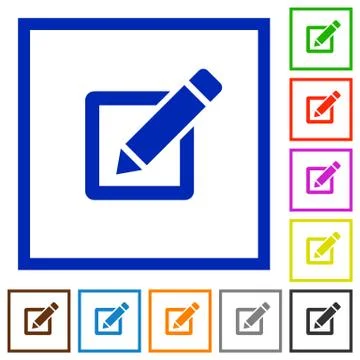 Editor framed flat icons Illustrazione stock