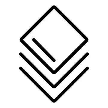 Editor image layer icon, outline style 스톡 일러스트