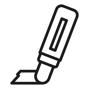 Editor marker icon outline vector. Edit tool Illustrazione stock