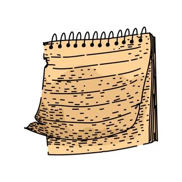 Editor notepad sketch hand drawn vector Illustrazione stock