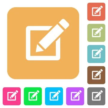 Editor with pencil rounded square flat icons イラスト素材