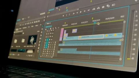 Editor Selects, And Moves Footage In A Timeline Editing, Static in 4K Stock Footage 285556226