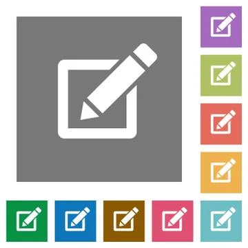 Editor square flat icons イラスト素材