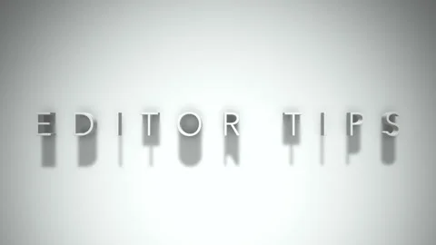 Editor tips 3D title animation with shadows on a white background Stock Footage 297467424