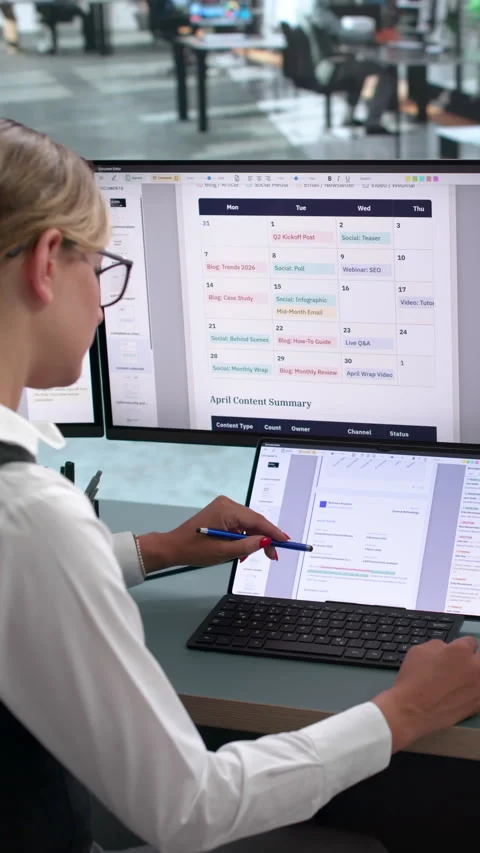 Editor Working On Computer To Review Stock Footage 342971983