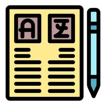 Editor writing article with pen and paper for translation and editing Stockillustratie