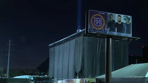 Editorial - 10-1-17 - Las Vegas Shooting - Behind The Stage Vídeos de archivo 99375856