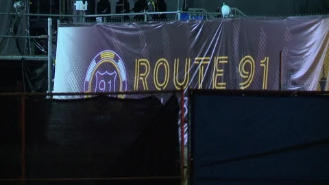 Editorial - 10-8-17 - Las Vegas Shooting Scene - Route 91 Stage Vídeo Stock 99377182