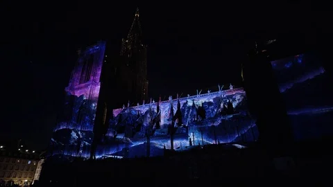 Editorial: 3th September 2017: Strasbourg. France. Laser show Stock Footage 109505794
