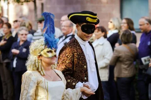 Editorial, 4 October 2015: Barr, France: Fete des Vendanges Foto stock