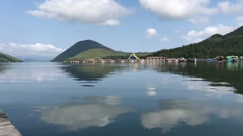 Editorial: 4K Floating Accommodation at the resort in Kanchanaburi, Thailand Video stock 324903536