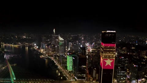 Editorial - 8/1/2026 -Ho Chi Minh City (Saigon) Skyline at night. Stock Footage 342002001