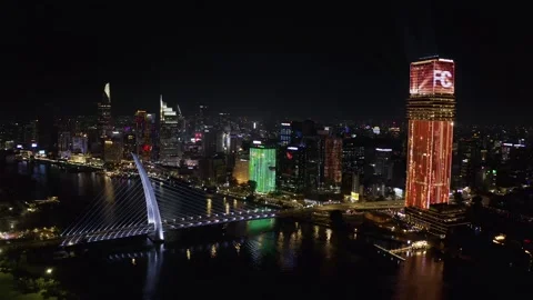 Editorial - 8/1/2026 -Ho Chi Minh City (Saigon) Skyline at night. Stock Footage 342002015
