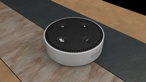 Editorial, Amazon Echo Dot device.	 Stock Footage 86645131