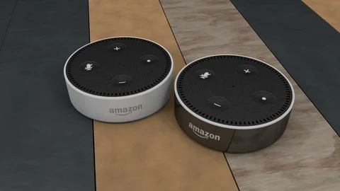 Editorial, Amazon Echo Dot device.	 Stock Footage 86645270