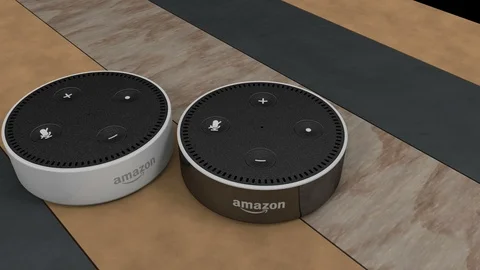 Editorial, Amazon Echo Dot device.	 Stock Footage 86645380