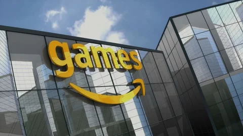 Editorial, Amazon Game Studio logo on glass building.	 Stock Footage 199803971