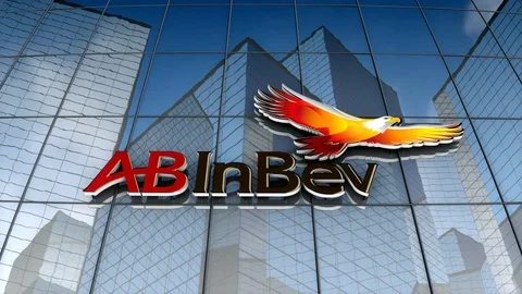 Editorial, Anheuser-Busch InBev logo on glass building.	 Stock Footage 83622162