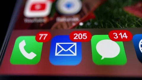 Editorial Animation about Overwork. Incoming Phone Calls, eMails, and Messages. Stock Footage 83410542