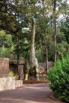 EDITORIAL: Argentinosaurus display model in Perth Zoo Stock Photos