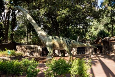 EDITORIAL: Argentinosaurus display model in Perth Zoo Stock Photos