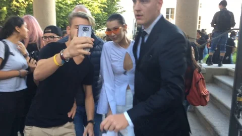 EDITORIAL - Bella Hadid seen during Milan Fashion Week Stock Footage 112008715