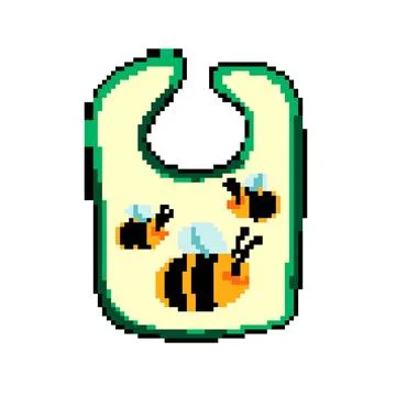 Editorial bib pixel art vector illustration Stock Illustration