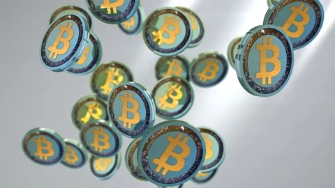 Editorial, Bitcoin cryptocurrency coin Video stock 78603627