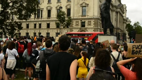 Editorial, Black Liver Matter protest in Central London, June 2020, Westminster Stock Footage 133200335