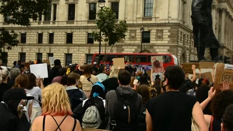 Editorial, Black Liver Matter protest in Central London, June 2020, Westminster Stock Footage 133200351