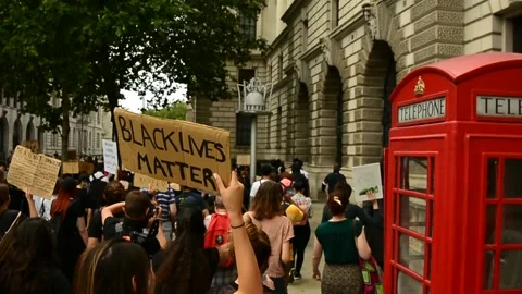Editorial, Black Liver Matter protest in Central London, June 2020, Westminster Video stock 133200545