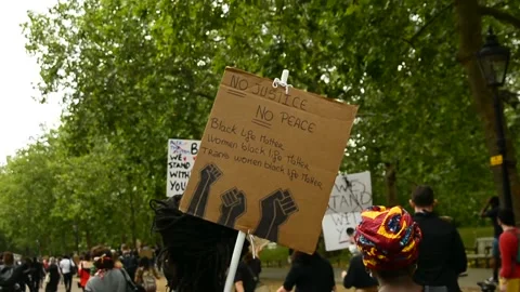 Editorial, Black Liver Matter protest in Central London, June 2020, Westminster Stock Footage 133200658