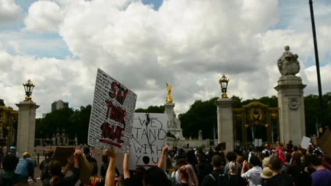 Editorial, Black Liver Matter protest in Central London, June 2020, Westminster Stock Footage 133200666