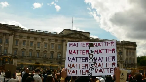 Editorial, Black Liver Matter protest in Central London, June 2020, Westminster Stock Footage 133200674