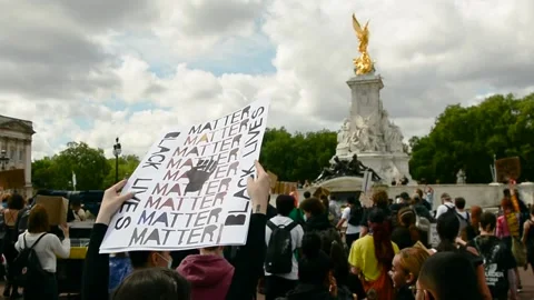Editorial, Black Liver Matter protest in Central London, June 2020, Westminster Video stock 133200678