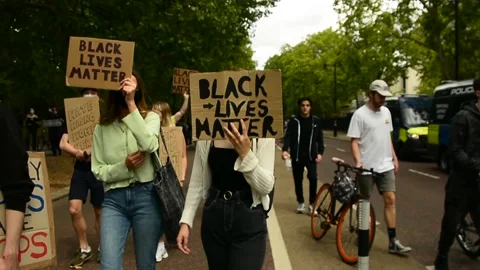 Editorial, Black Liver Matter protest in Central London, June 2020, Westminster Stock Footage 133200683