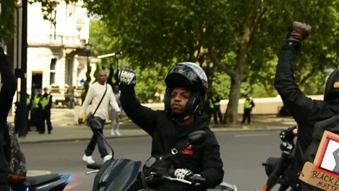 Editorial, Black Liver Matter protest in Central London, June 2020, Westminster Video stock 133200738