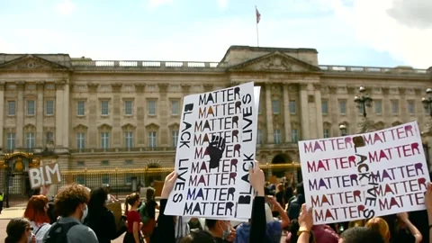 Editorial, Black Liver Matter protest in Central London, June 2020, Westminster Stock Footage 133200750