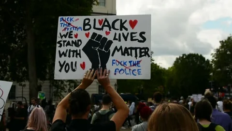 Editorial, Black Liver Matter protest in Central London, June 2020, Westminster Stock Footage 133200775