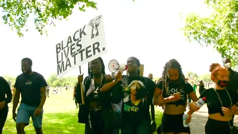 Editorial, Black Liver Matter protest in Central London, June 2020, Hyde park Video stock 133201196
