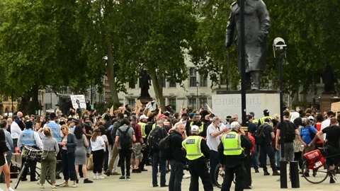 Editorial, Black Liver Matter protest in Central London, June 2020, Westminster Stock Footage 133201452