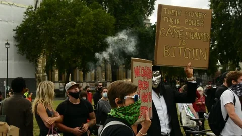 Editorial, Black Liver Matter protest in Central London, June 2020, Westminster Stock Footage 133201528