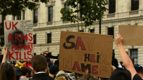 Editorial, Black Liver Matter protest in Central London, June 2020, Westminster Stock Footage 133201532