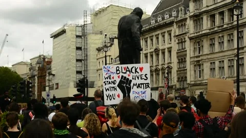 Editorial, Black Liver Matter protest in Central London, June 2020, Westminster Stock Footage 133201557