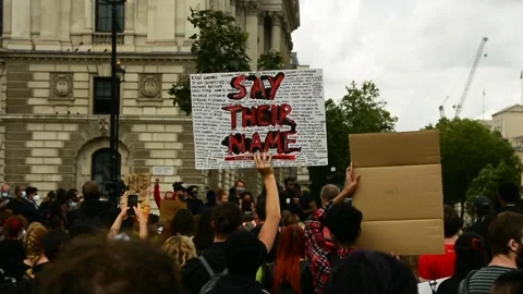 Editorial, Black Liver Matter protest in Central London, June 2020, Westminster Stock Footage 133201560