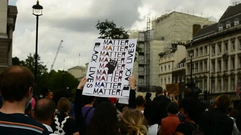 Editorial, Black Liver Matter protest in Central London, June 2020, Westminster Stock Footage 133201604