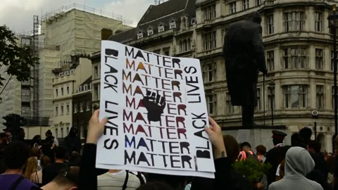 Editorial, Black Liver Matter protest in Central London, June 2020, Westminster Stock Footage 133201711