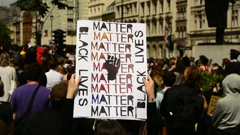 Editorial, Black Liver Matter protest in Central London, June 2020, Westminster Stock Footage 133201734